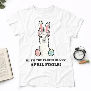 Funny Easter Bunny Llama Shirt, April Fools Day Llama Tee
